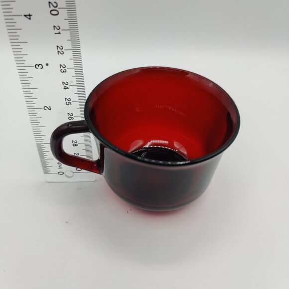 Vintage Arcoroc Ruby Red Glass Cups Set of 4 Made in France MCM - Picture 5 of 6